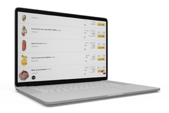 Boutique e-Repas sur ordinateur